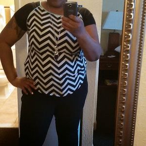 Summer Chevron Pattern Sheer Top 1X